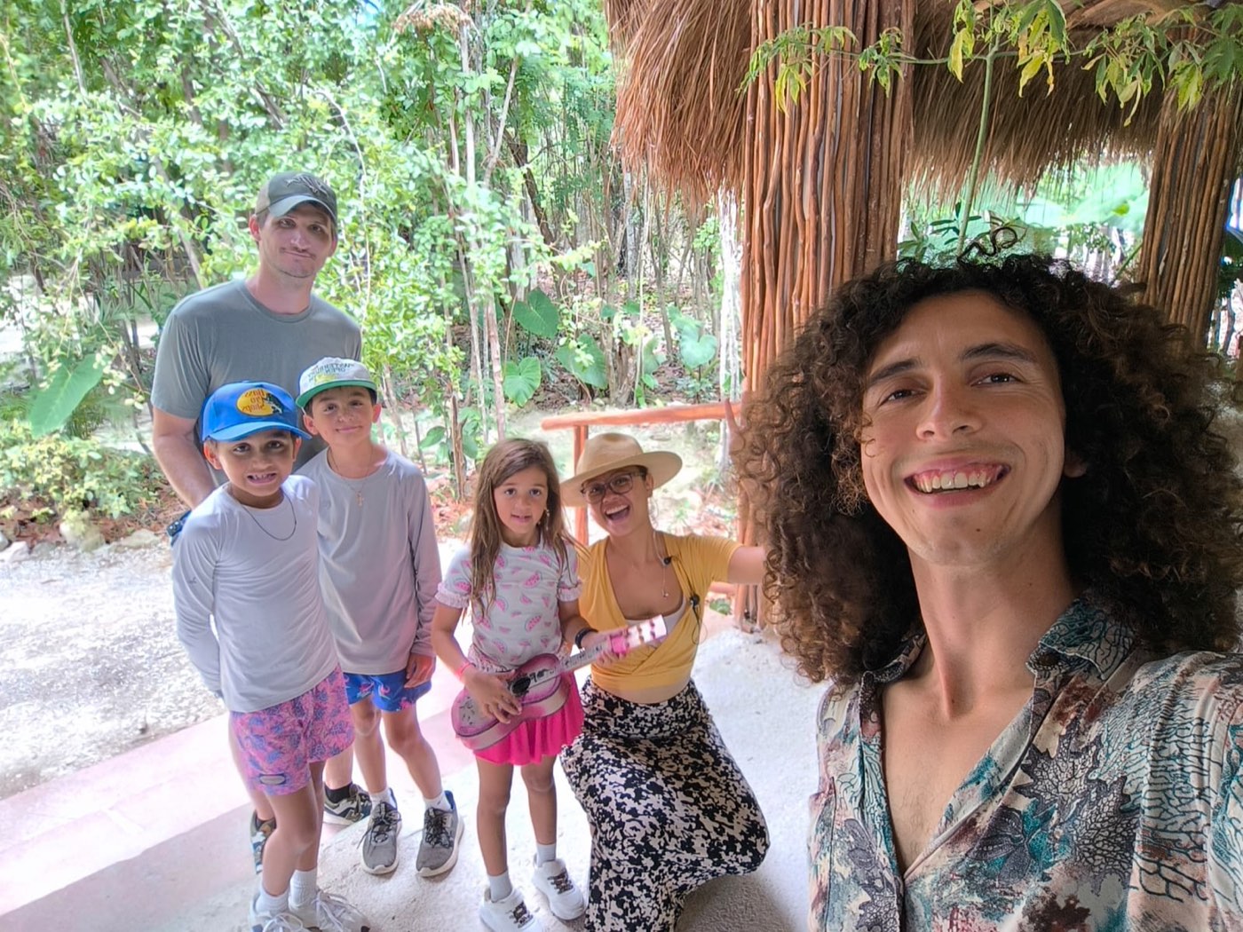 One of our guides with a family of five