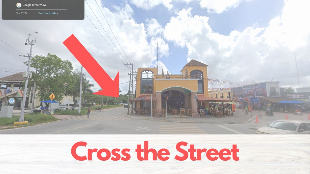 Cross the street