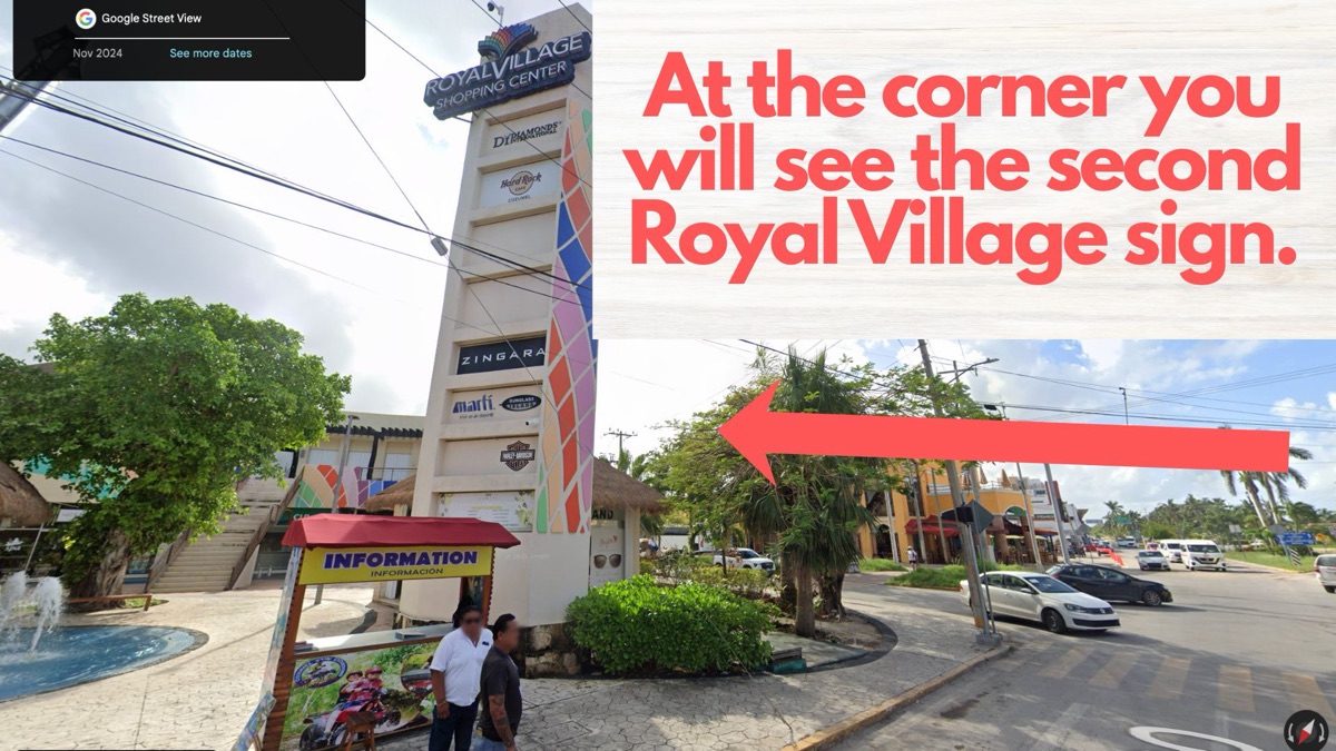 The second Royal Village sign, on the corner